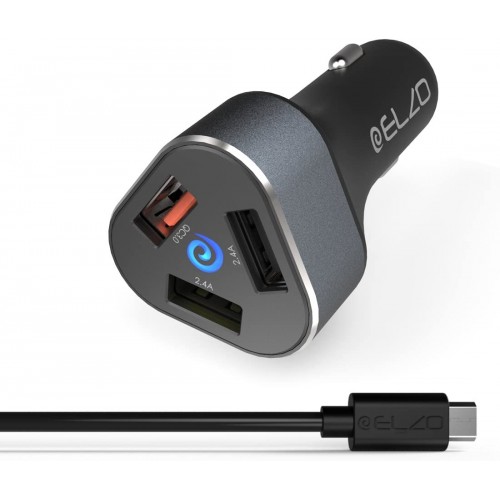 ELZO Quick Charge 3.0 42W 3 Ports USB Car Charger
